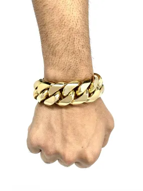 14K 24mm Gold Solid Miami Cuban Bracelet
