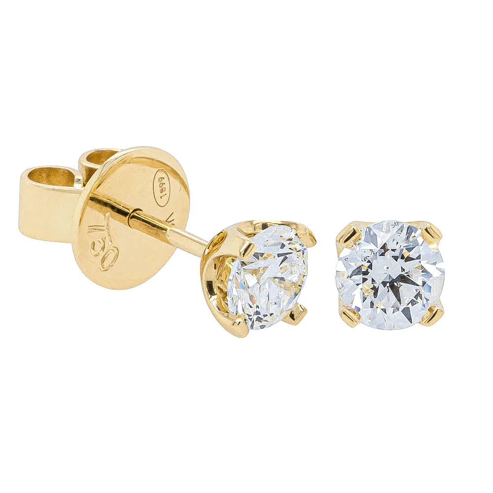 18ct Yellow Gold 1.00ct Diamond Blossom Stud Earrings