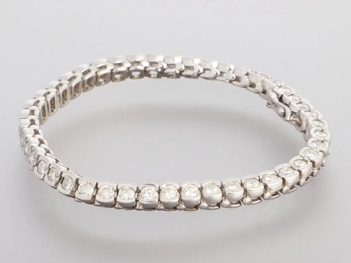 18K White Gold 6.6-Carat Diamond Tennis Bracelet