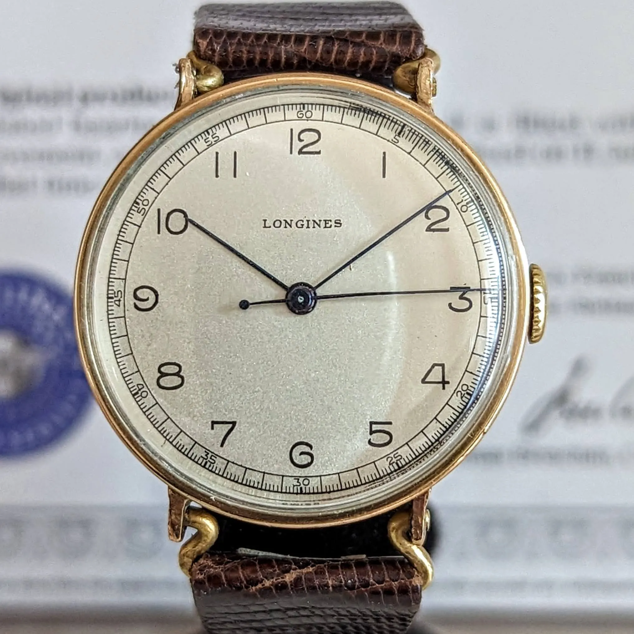 1942 LONGINES Mechanical Wristwatch Ref. 5017 Flexible Lugs Vintage Watch