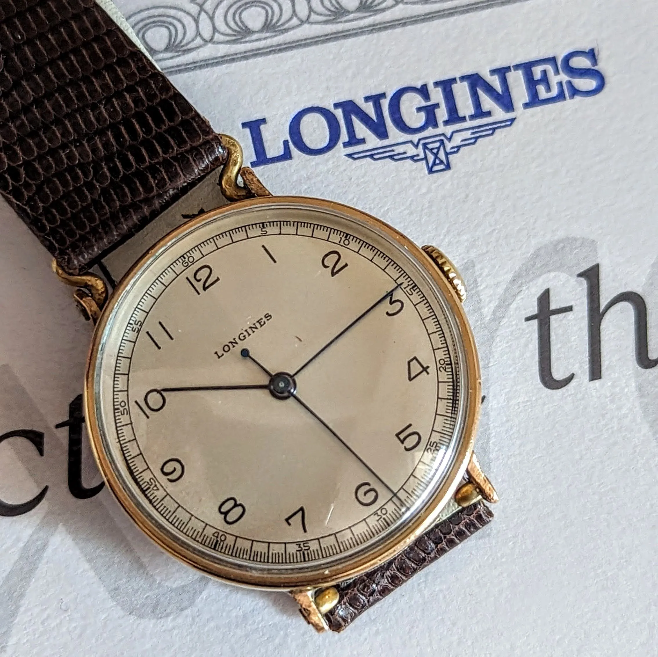 1942 LONGINES Mechanical Wristwatch Ref. 5017 Flexible Lugs Vintage Watch