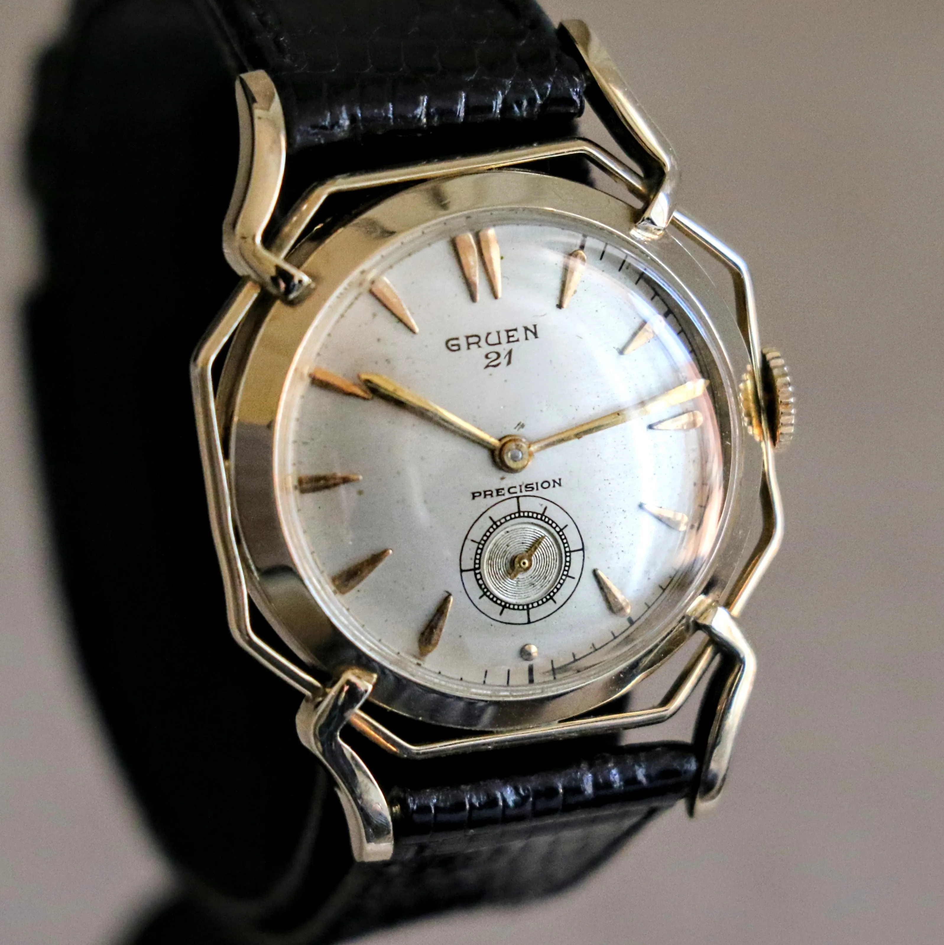1950 GRUEN Barclay Wristwatch "The Spider" Watch 21 Jewels Precision 10K GF Vintage U.S.A.