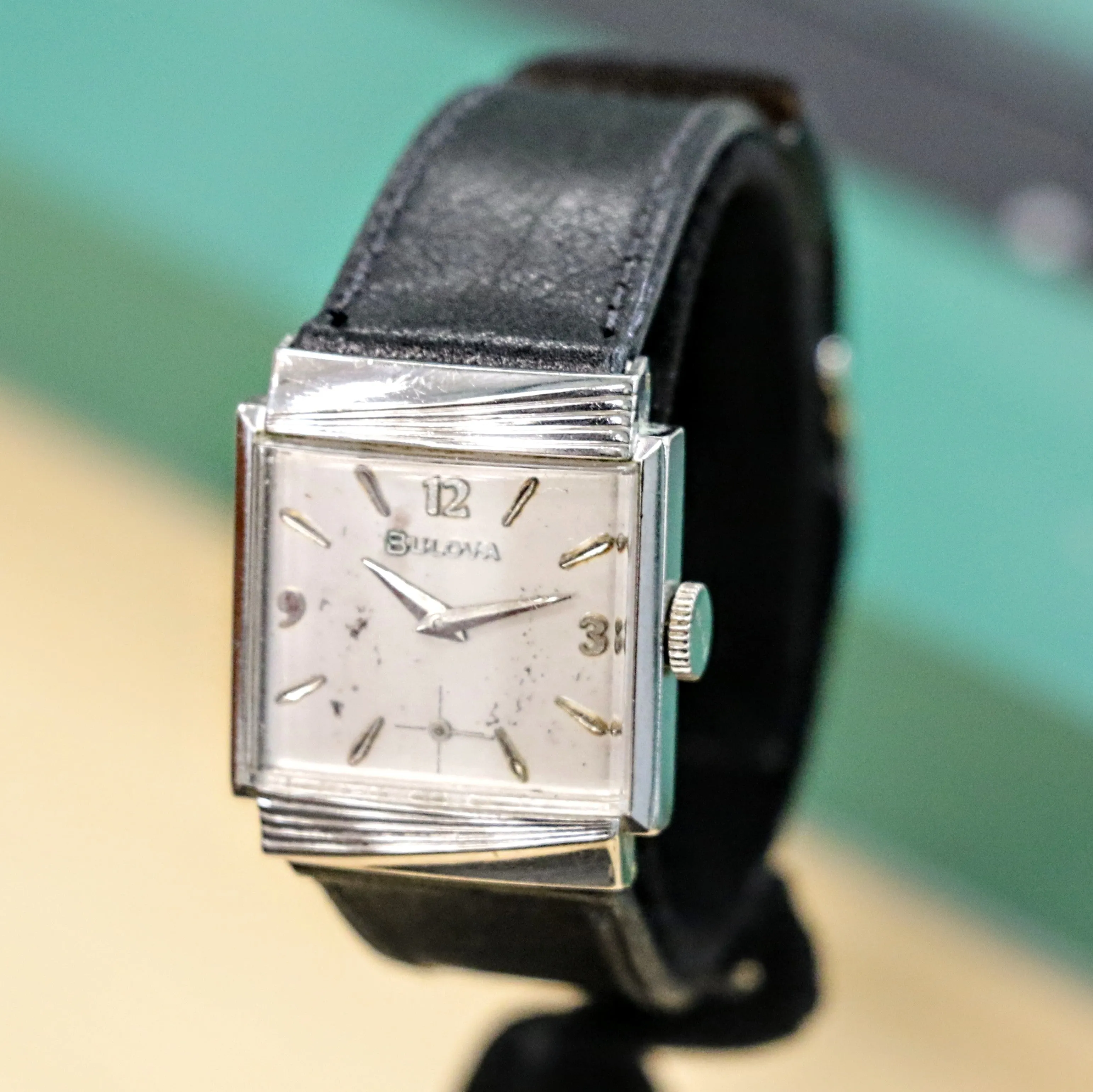 1962 BULOVA Rawlings Watch 10K White GF 24.5mm Vintage Wristwatch