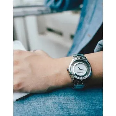 ARIES GOLD ENCHANT VERONA SILVER STAINLESS STEEL L 5021 S-MB WOMEN'S WATCH