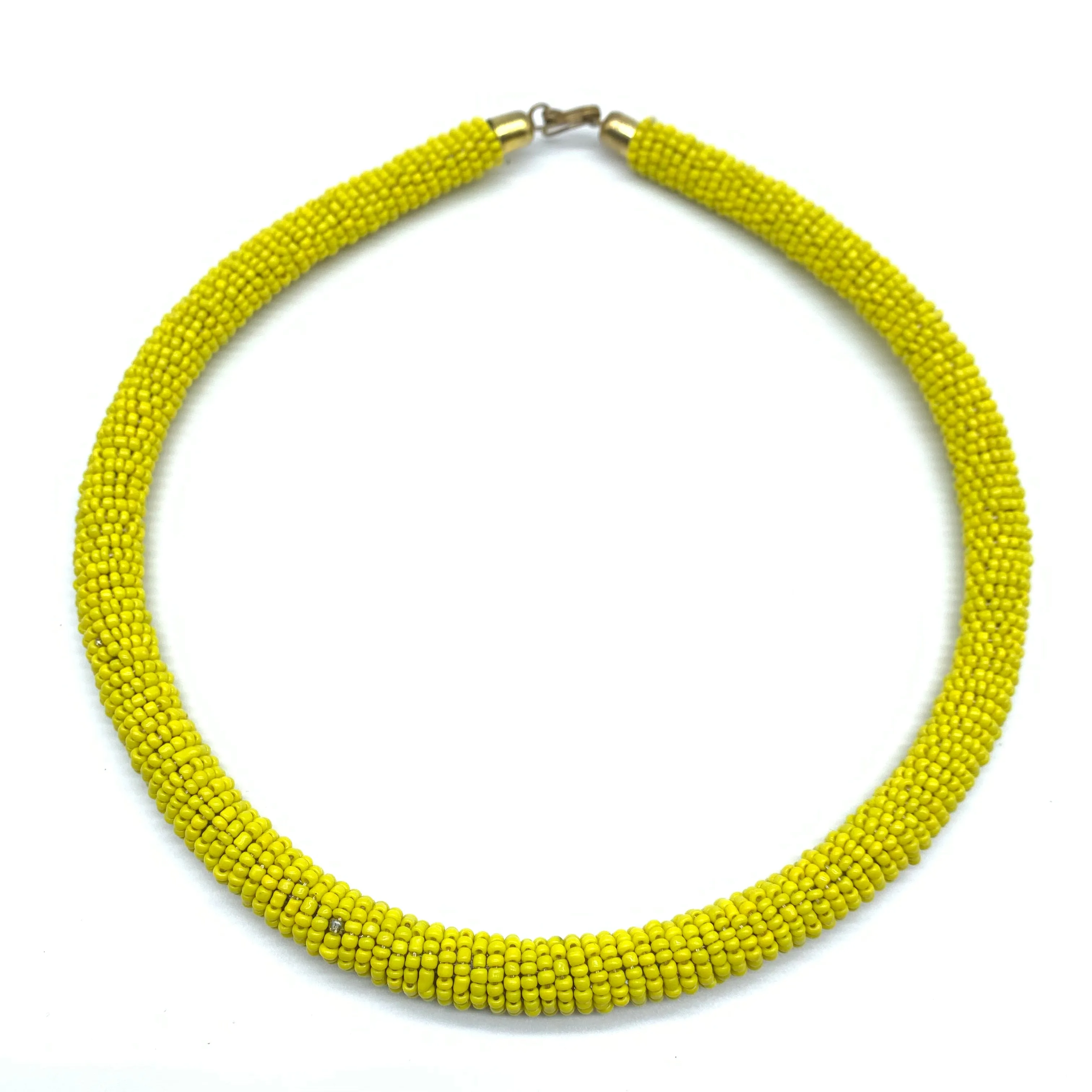 Bead Bangle Necklace-Yellow  Variation