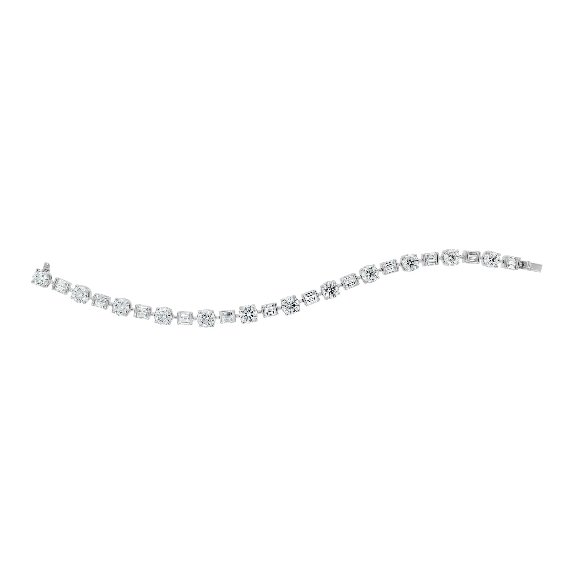 Beauvince Azea Diamond Tennis Bracelet 11.18 Carat Diamonds in White Gold