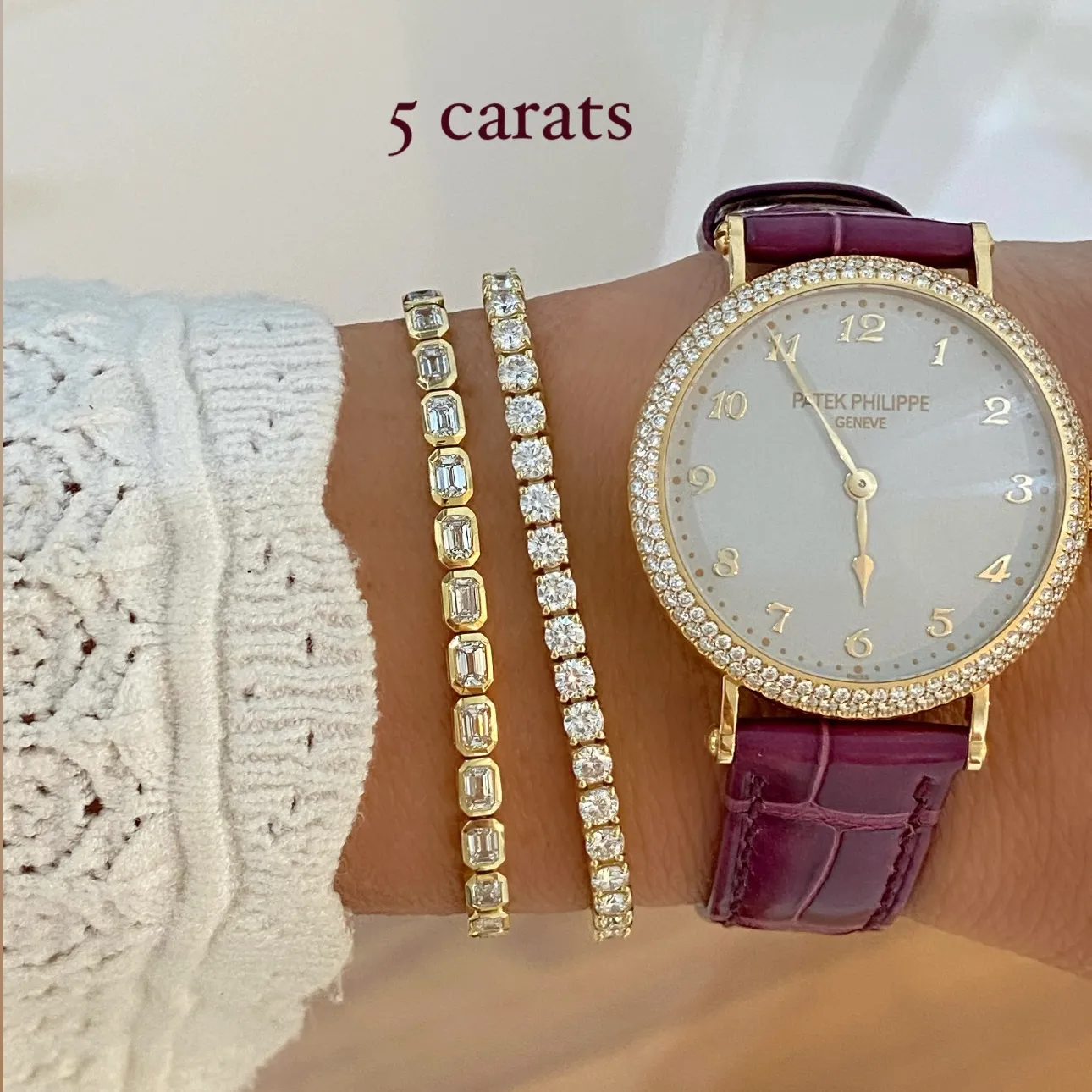 Bezel Emerald Cut Diamond Tennis Bracelet