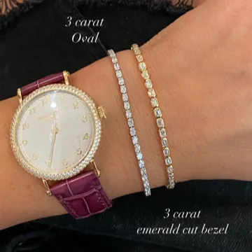Bezel Emerald Cut Diamond Tennis Bracelet
