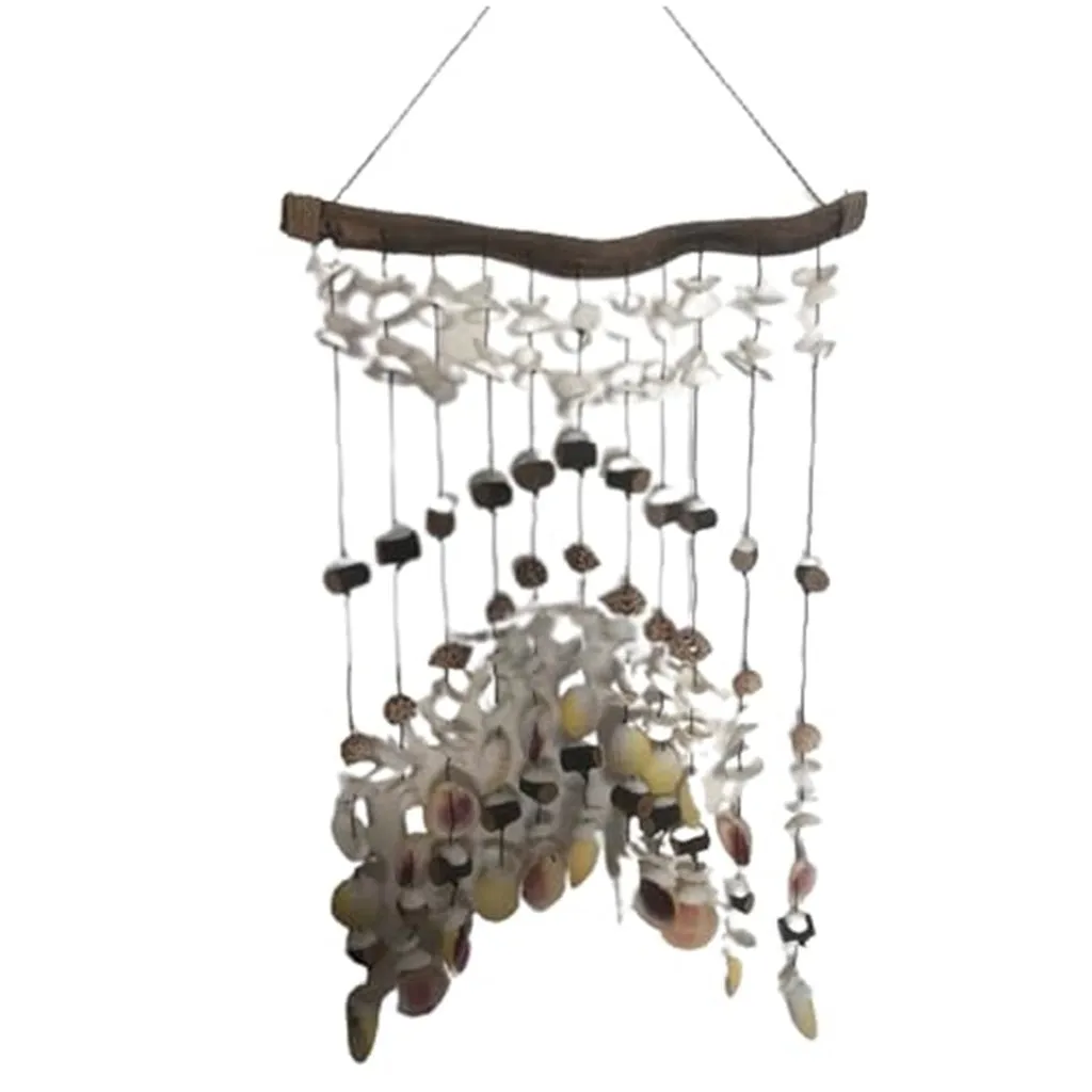 Coastal Breeze 19.5 Inch Shell Mobile with Wooden Top