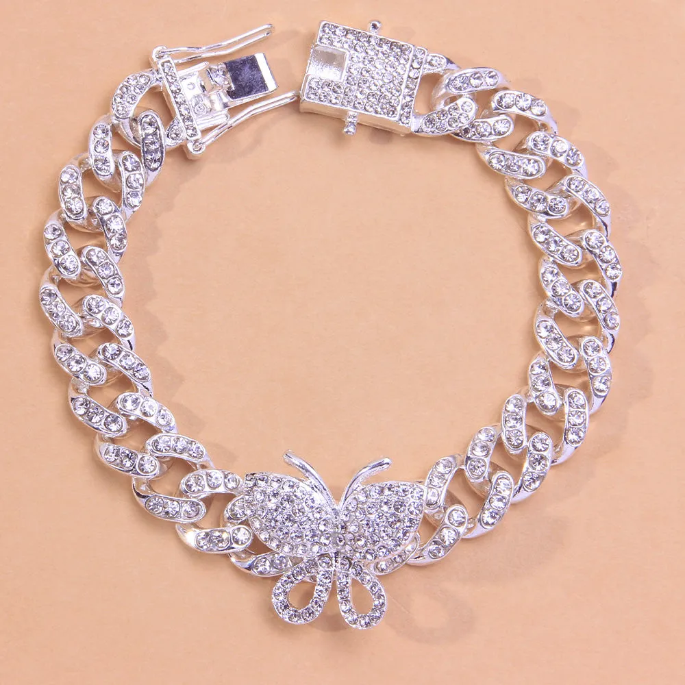 Crystal Hiphop Butterfly Anklet