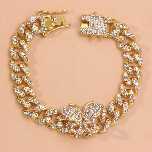 Crystal Hiphop Butterfly Anklet