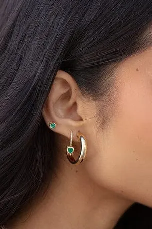 Emerald Heart Drop Earrings