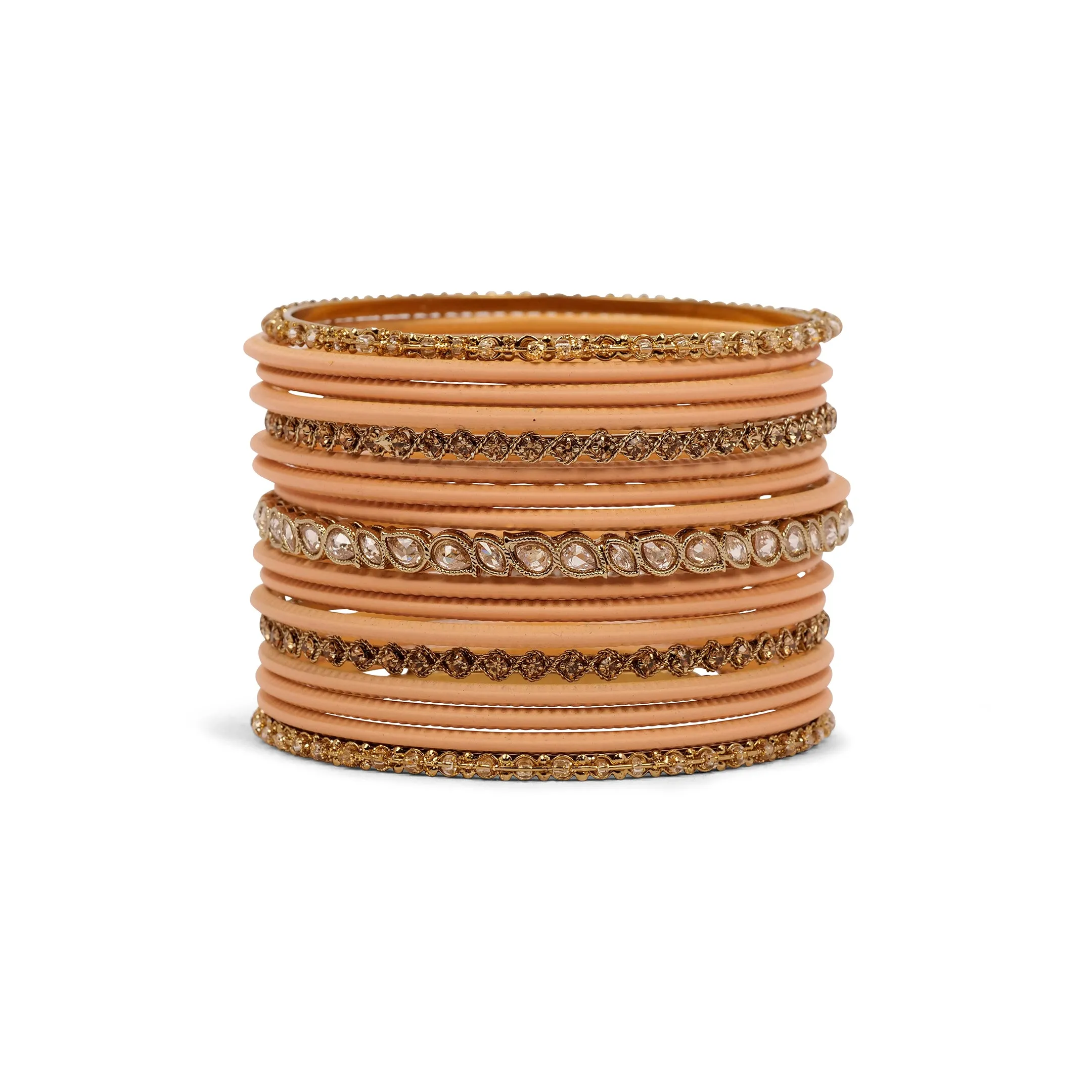 Ethnic Bangle Set in Peach