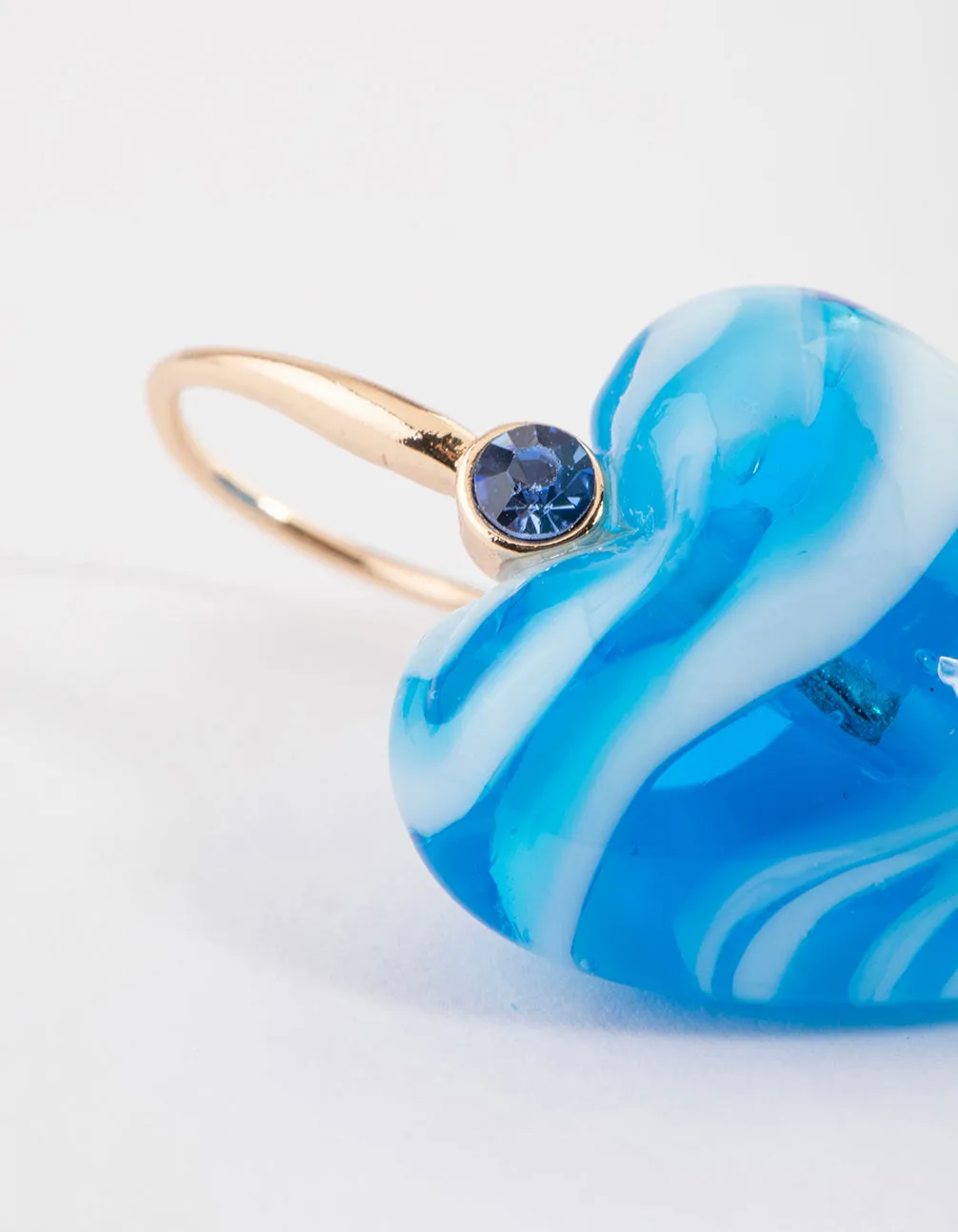 Gold Tie Dye Heart Earrings