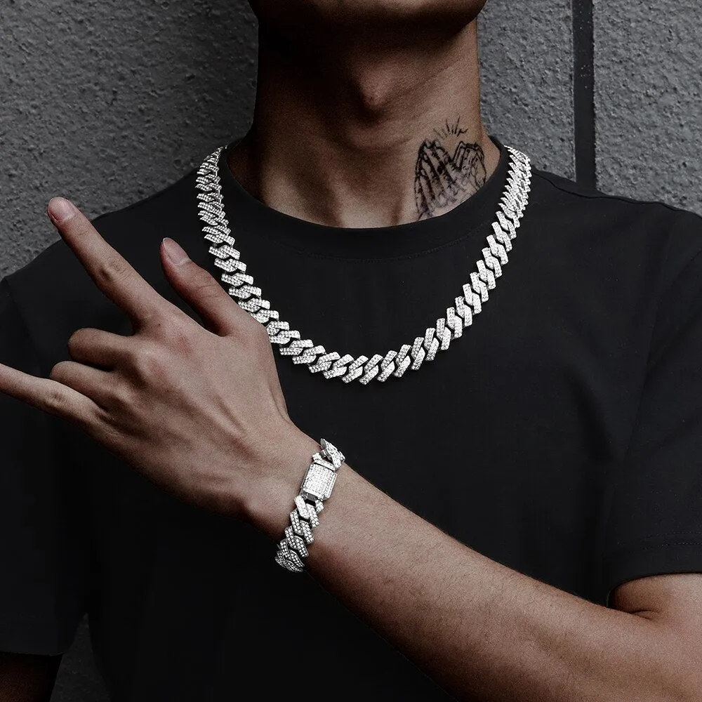 Iced Out Shiny Miami Cuban Link Choker Necklace Women Men