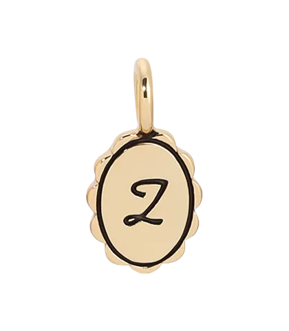 Lucky Feather - Charm Garden - Scalloped Initial Charm - Gold - Z