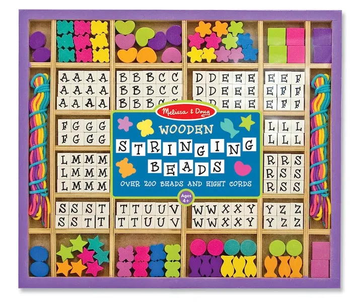 Melissa and Doug Wooden Stringing Beads Ages 4 