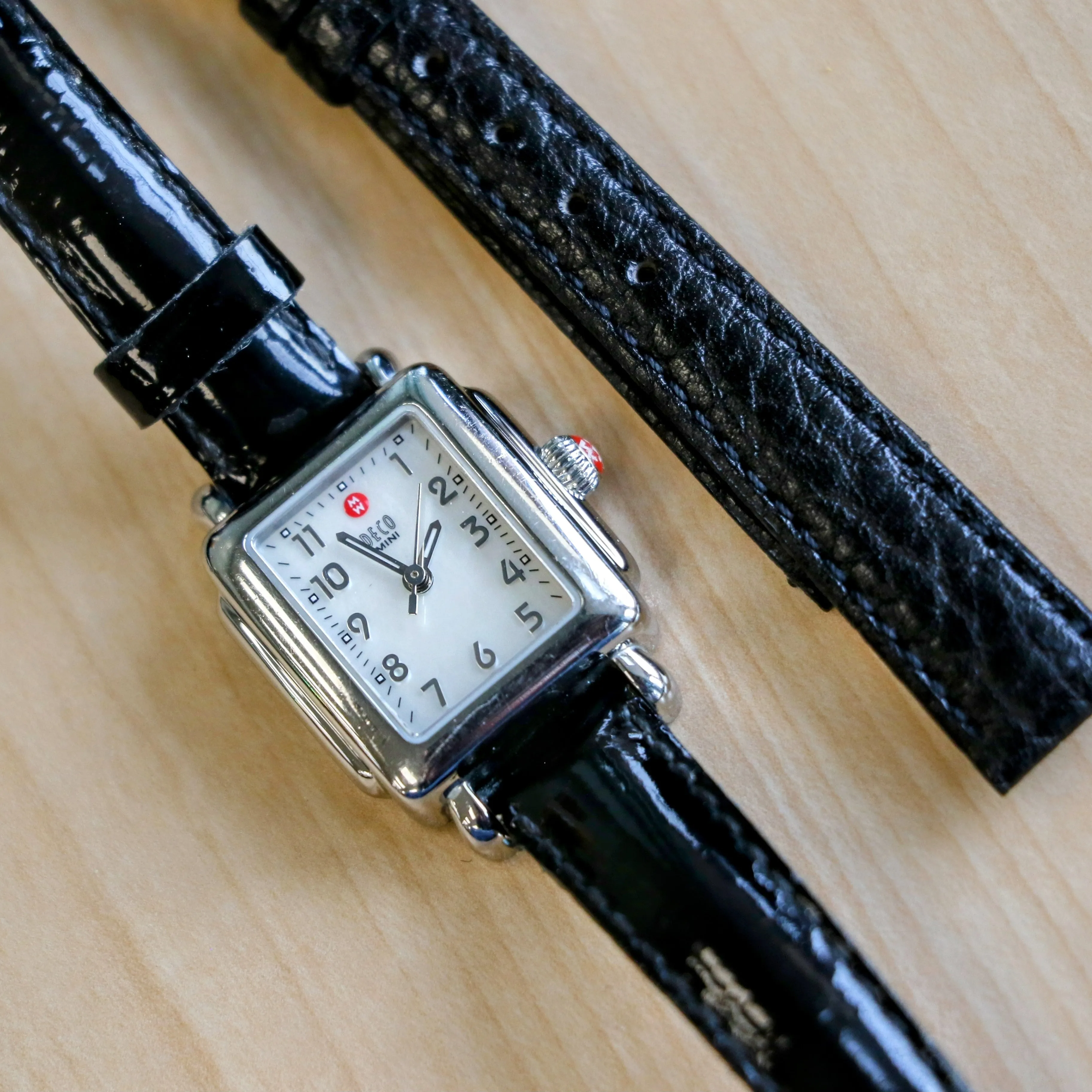 MICHELE Deco Mini Ladies Watch MOP Dial Ref. MW06D00A0025 Leather Strap - ALL Original