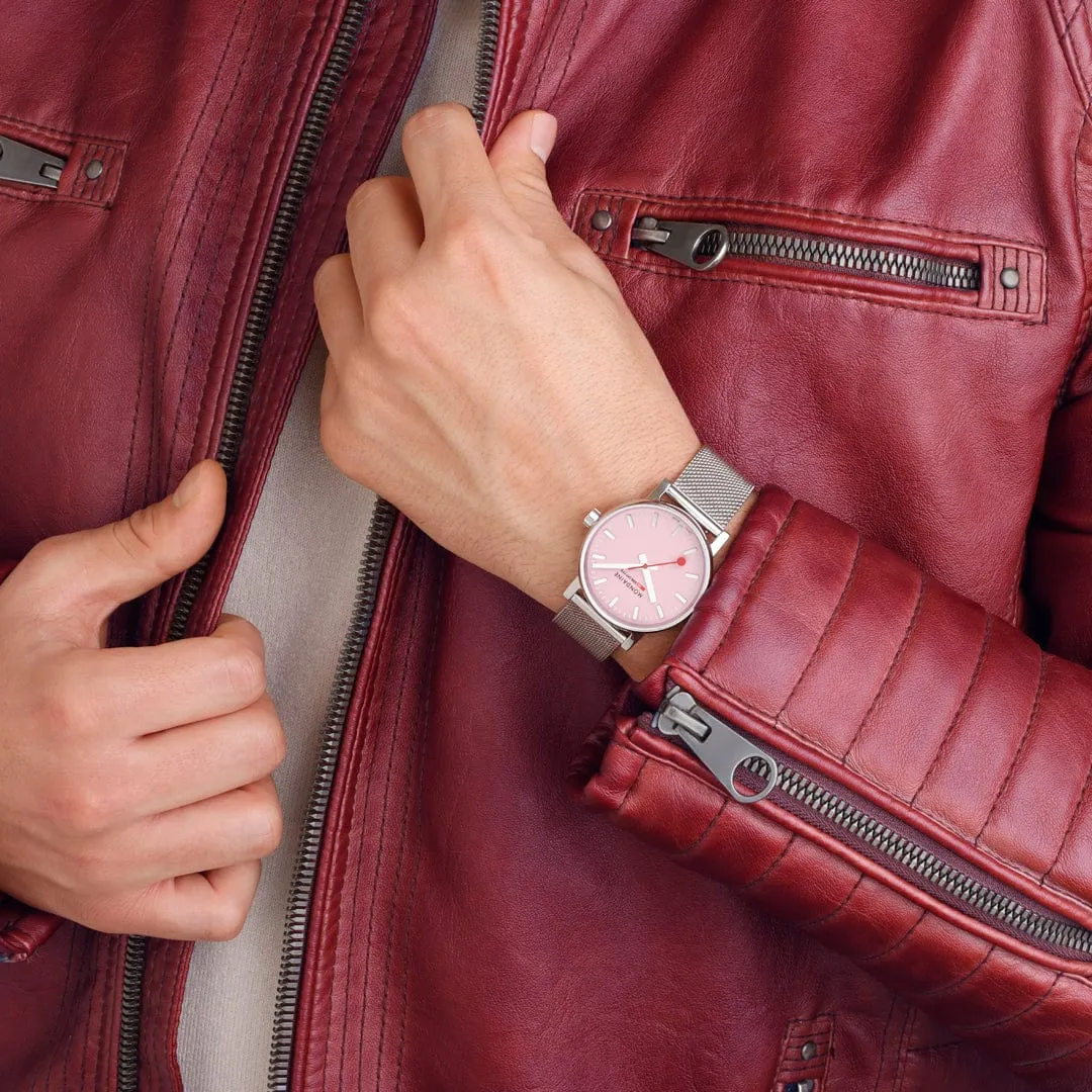 Mondaine Official Swiss Railways Evo2 35mm Sunrise Pink Watch MSE.35130.SM
