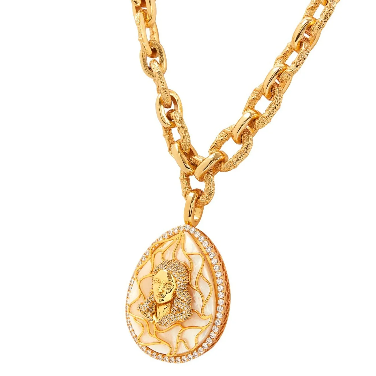 Moon's Medallion Pendant Necklace - Gold Plated