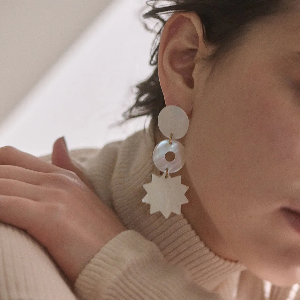 Multi Shaped Shell Link Earrings