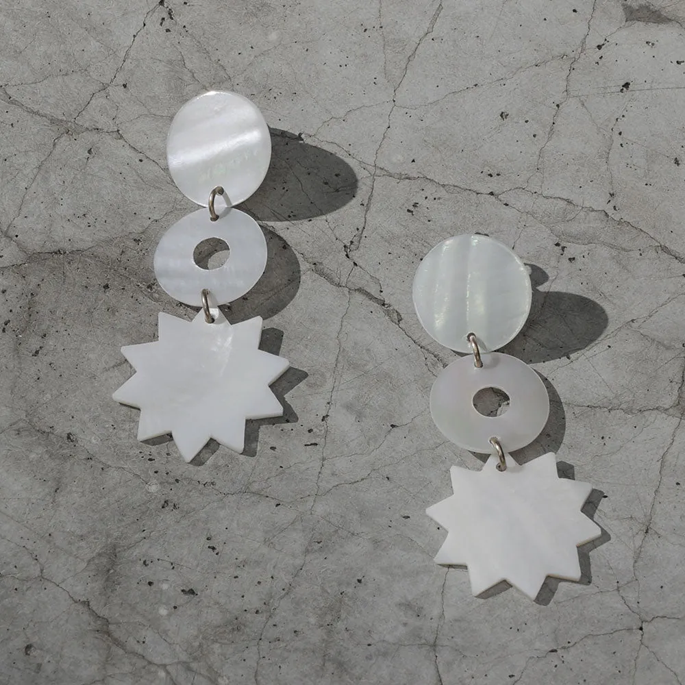 Multi Shaped Shell Link Earrings