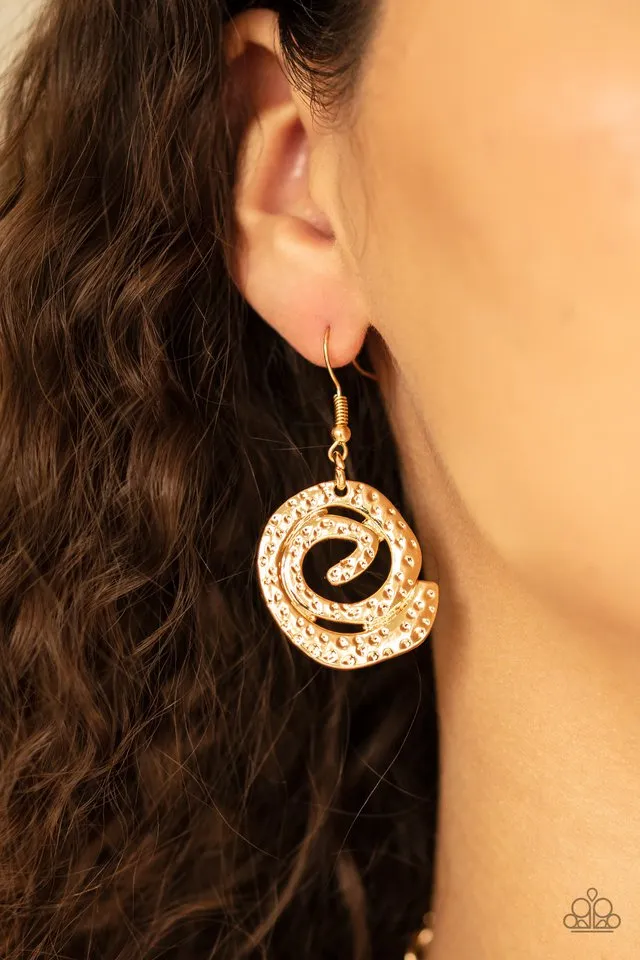 Paparazzi Necklace ~ Statement Swirl - Gold