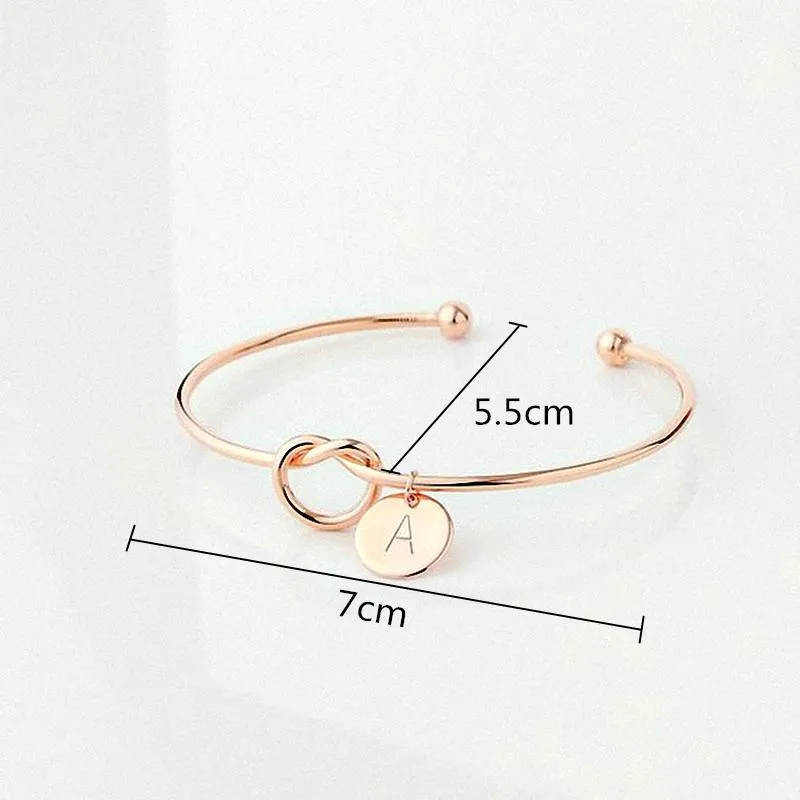 Personalized Tie the Knot Bracelet • Bridesmaid Gift Bracelet