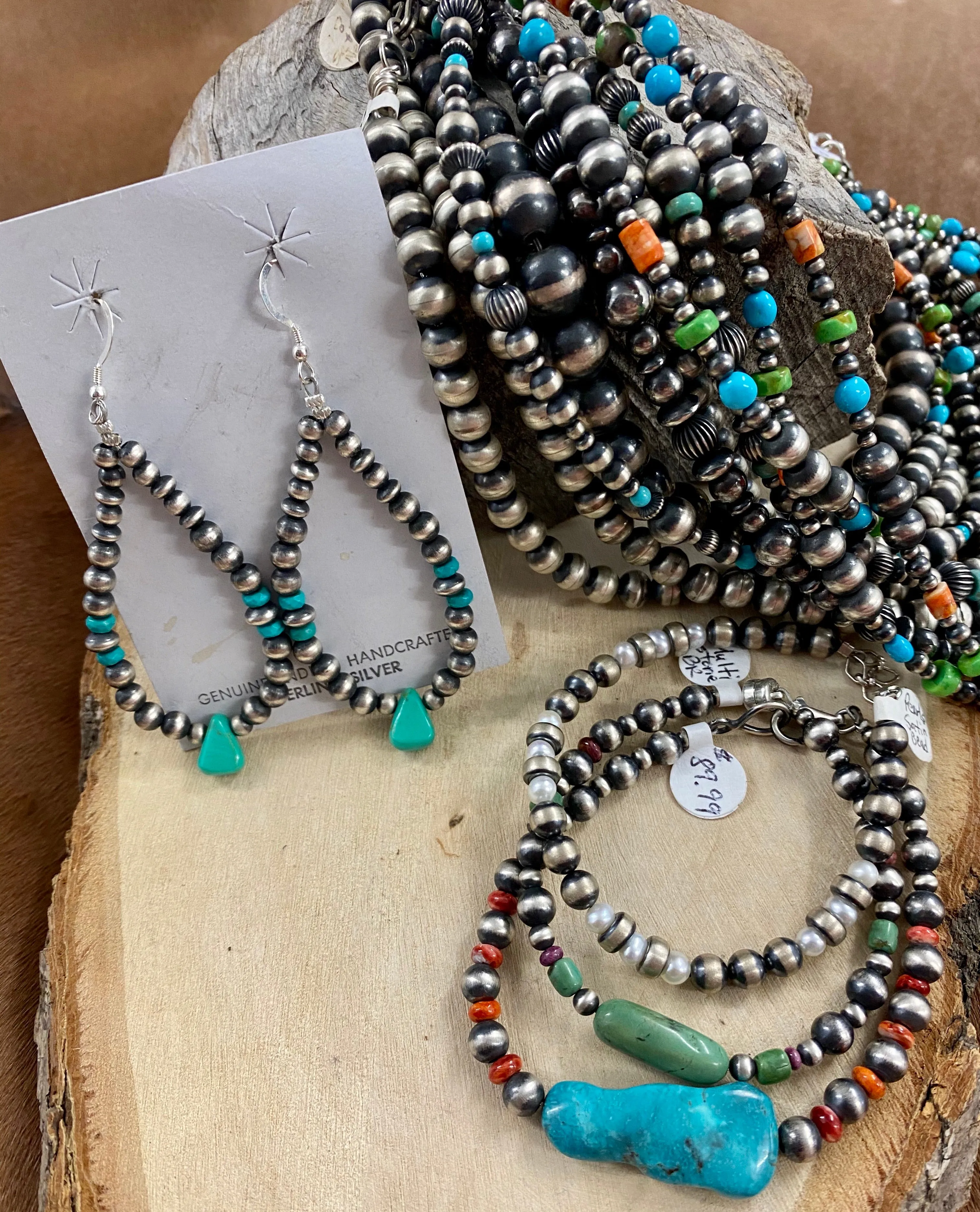 The Bethany 16” Inch Turquoise & Navajo Pearl Necklace