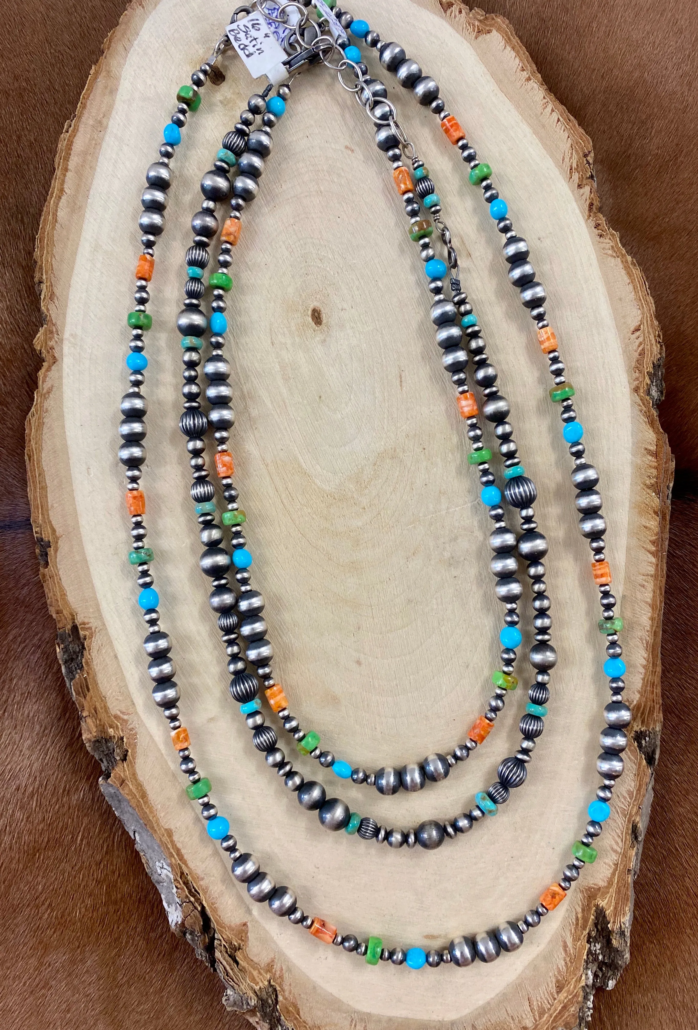 The Bethany 16” Inch Turquoise & Navajo Pearl Necklace
