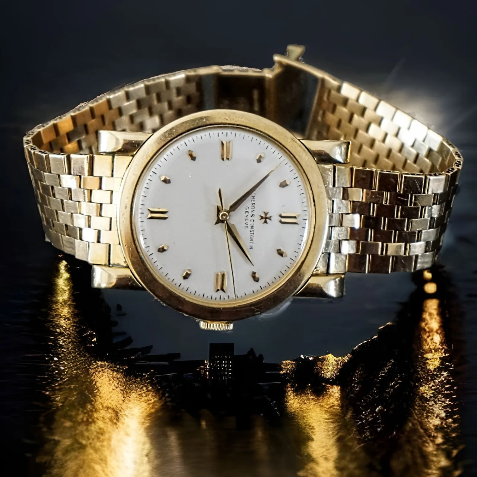Vacheron Constantin Chronometre Royal 4907 18K GOLD Watch on Gay Freres 18K GOLD Bracelet